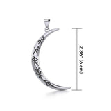 Crescent Moon with Meaningful Bind Runes Large Pendant TPD5833 - Jewelry