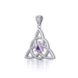 Celtic Triquetra Recovery Pendant with Gemstone TPD5837 - Jewelry