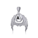 Angel Wings Recovery Silver Pendant with Gemstone TPD5840 - Jewelry
