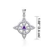 Celtic Four Point Knot Recovery Pendant with Gemstone TPD5841 - Jewelry
