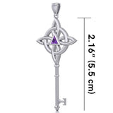 Celtic Recovery Spiritual Key Pendant with Gemstone TPD5845 - Jewelry