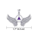 Angel Wings Recovery Pendant with Gemstone TPD5846 - Jewelry