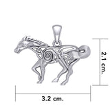 Celtic Running Horse Silver Pendant TPD5861