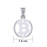 Bitcoin Sterling Silver Small Pendant TPD5863 - Jewelry