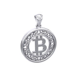 Celtic Bitcoin Sterling Silver Small Pendant TPD5864