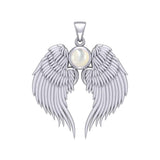 Guardian Angel Wings Silver Pendant with Birthstone TPD5866 - Jewelry