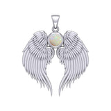 Guardian Angel Wings Silver Pendant with Birthstone TPD5866 - Jewelry