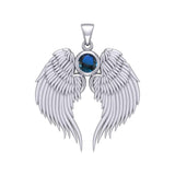Guardian Angel Wings Silver Pendant with Birthstone TPD5866 - Jewelry