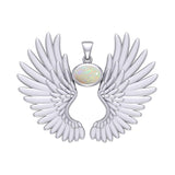 Guardian Angel Wings Silver Pendant with Birthstone TPD5867 - Jewelry