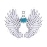 Guardian Angel Wings Silver Pendant with Birthstone TPD5867 - Jewelry