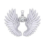 Guardian Angel Wings Silver Pendant with Birthstone TPD5867 - Jewelry