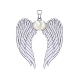 Guardian Angel Wings Silver Pendant with Birthstone TPD5868 - Jewelry