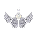 Guardian Angel Wings Silver Pendant with Birthstone TPD5869 - Jewelry
