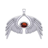 Guardian Angel Wings Silver Pendant with Birthstone TPD5870 - Jewelry