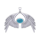 Guardian Angel Wings Silver Pendant with Birthstone TPD5870 - Jewelry