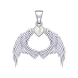 Guardian Angel Wings Silver Pendant with Birthstone TPD5871 - Jewelry