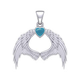 Guardian Angel Wings Silver Pendant with Birthstone TPD5871 - Jewelry