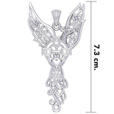 Phoenix Claddagh Cross Filigree Flower Silver Pendant TPD5872 - Jewelry