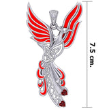 Celtic Phoenix Silver Pendant with Gems and Enamel TPD5873 - Jewelry
