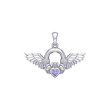 Irish Claddagh with Angel Wing Sterling Silver Pendant TPD5875 - Jewelry