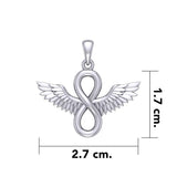 Angel Wings and Infinity Symbol Silver Pendant TPD5876 - Jewelry