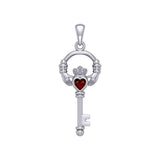 Irish Claddagh Mini Spiritual Key Silver Pendant TPD5878 - Jewelry