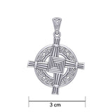 Saint Brigids Cross with Celtic Silver Pendant TPD5880