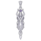 Goddess Brigid Silver pendant with Gem TPD5889 - Jewelry