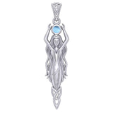 Goddess Brigid Silver pendant with Gem TPD5889 - Jewelry