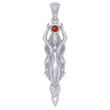 Goddess Brigid Silver pendant with Gem TPD5889 - Jewelry