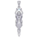 Goddess Brigid Silver pendant with Gem TPD5889 - Jewelry