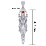 Goddess Brigid Silver pendant with Gem TPD5889 - Jewelry