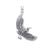 Crane in Flight Silver Pendant TPD588