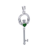 Irish Claddagh Spiritual Key Silver Pendant TPD5903 - Jewelry