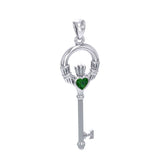 Irish Claddagh Spiritual Key Silver Pendant TPD5903