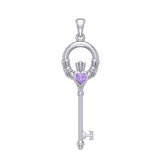 Irish Claddagh Spiritual Key Silver Pendant TPD5903 - Jewelry