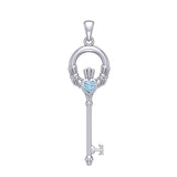 Irish Claddagh Spiritual Key Silver Pendant TPD5903 - Jewelry