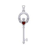 Irish Claddagh Spiritual Key Silver Pendant TPD5903 - Jewelry