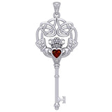 Irish Celtic Claddagh Spiritual Key Silver Pendant TPD5904 - Jewelry