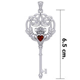 Irish Celtic Claddagh Spiritual Key Silver Pendant TPD5904 - Jewelry