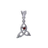 Celtic Mother Knot Silver Pendant with Gemstone TPD5911 - Jewelry