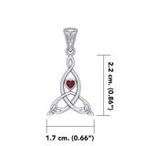 Celtic Mother Knot Silver Pendant with Gemstone TPD5911 - Jewelry
