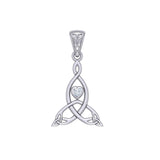 Celtic Mother Knot Silver Pendant with Gemstone TPD5911 - Jewelry