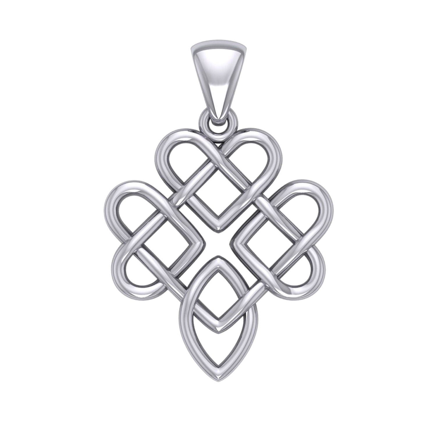 Triple Celtic Knotwork Heart Silver Pendant TPD5914