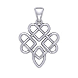 Triple Celtic Knotwork Heart Silver Pendant TPD5914 - Jewelry