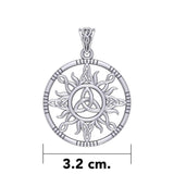 The Sun and Celtic Trinity Knot Silver Pendant TPD5924