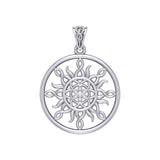 The Sun and Flower of Life Silver Pendant TPD5925