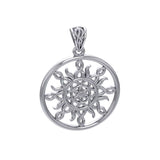 The Sun and Flower of Life Silver Pendant TPD5925