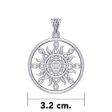 The Sun and Flower of Life Silver Pendant TPD5925 - Jewelry