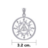 The Sun and Celtic Triquetra Silver Pendant TPD5928